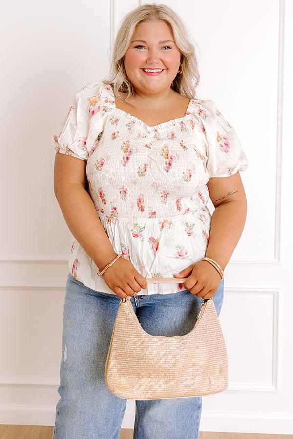 Impressions Field Of Grace Floral Smocked Top Curves