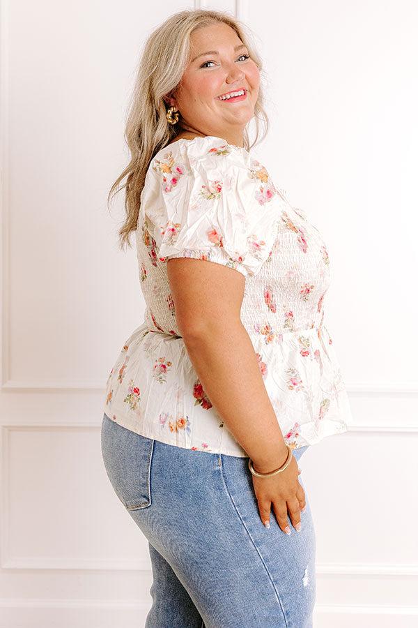 Impressions Field Of Grace Floral Smocked Top Curves