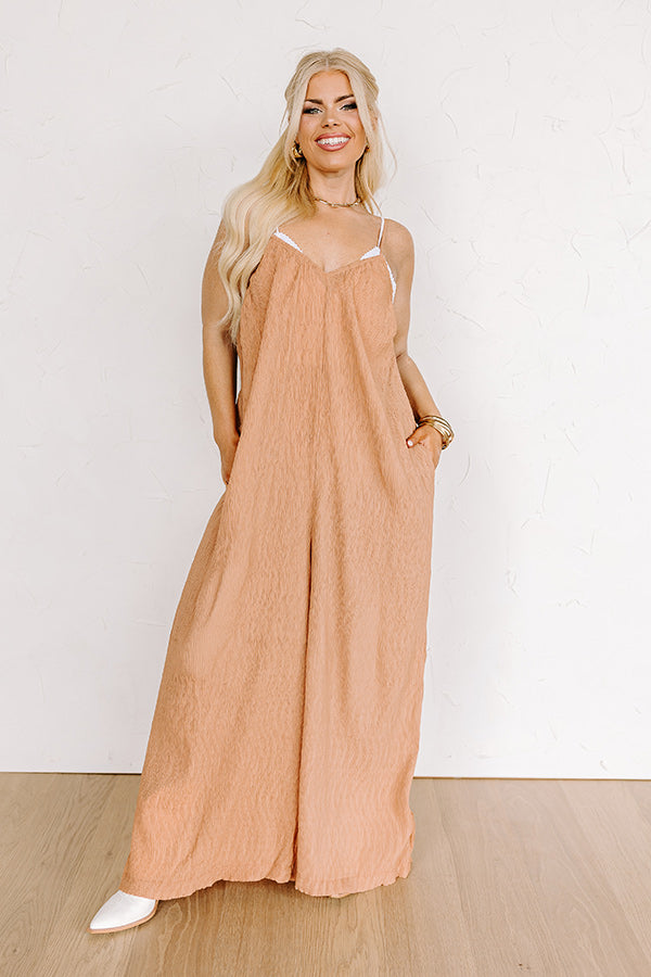 Impressions Fiercely Loved Jumpsuit In Camel Curves