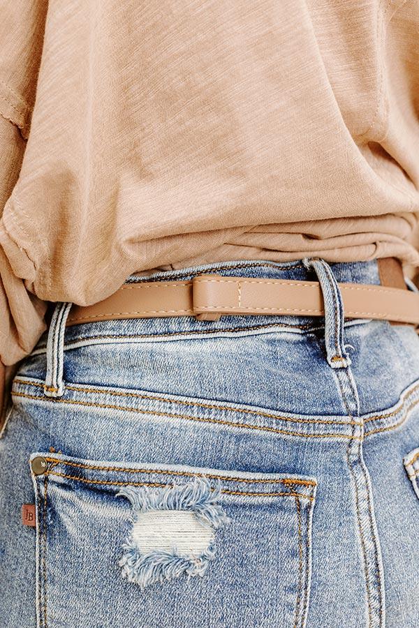 Impressions Final Touch Faux Leather Belt In Warm Taupe