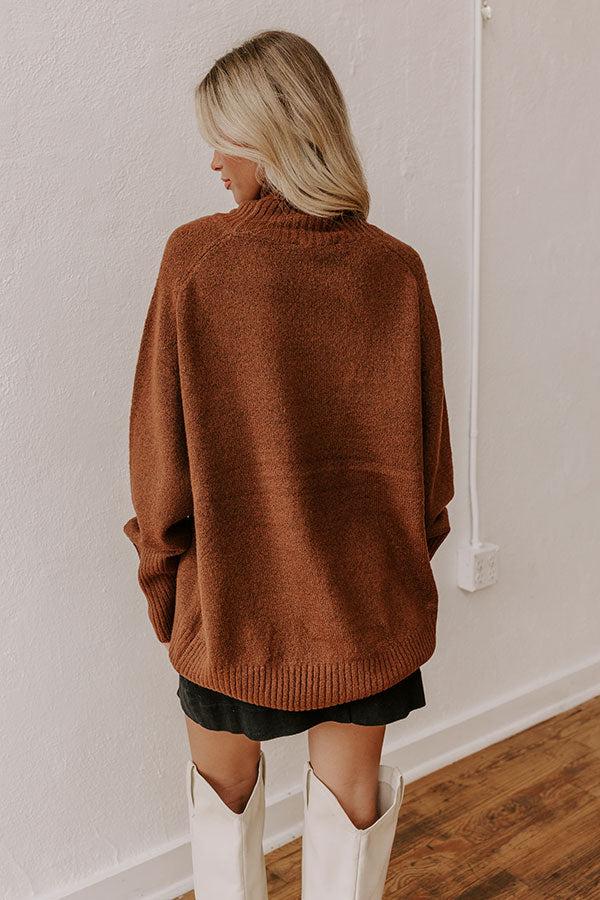 Impressions Fireside Cozy Knit Sweater In Chocolate