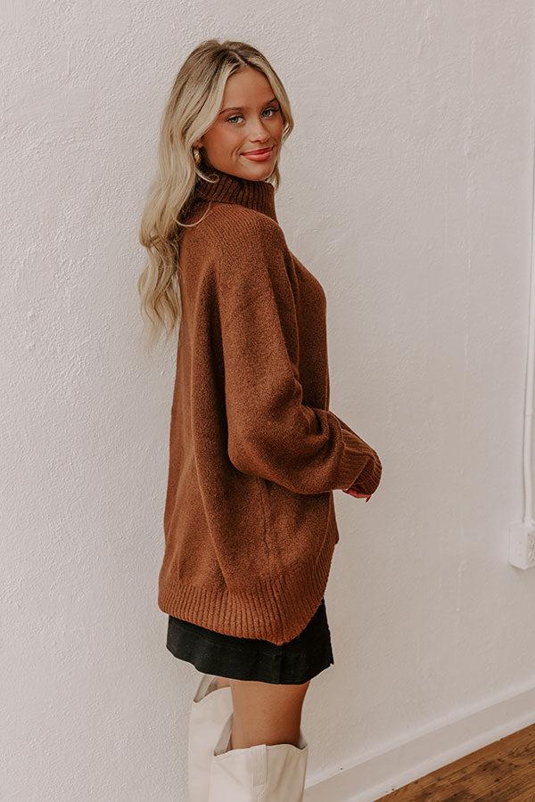 Impressions Fireside Cozy Knit Sweater In Chocolate