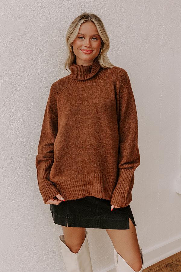 Impressions Fireside Cozy Knit Sweater In Chocolate
