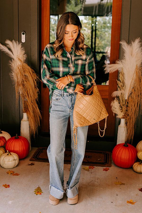 Impressions Fireside S'mores Oversized Flannel In Hunter Green