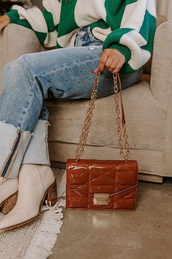 Impressions First Class Moment Patent Purse In Camel