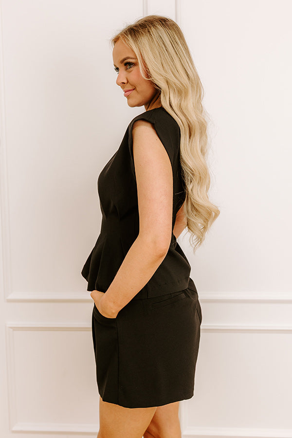 Impressions First Class Moment Pleated Top In Black