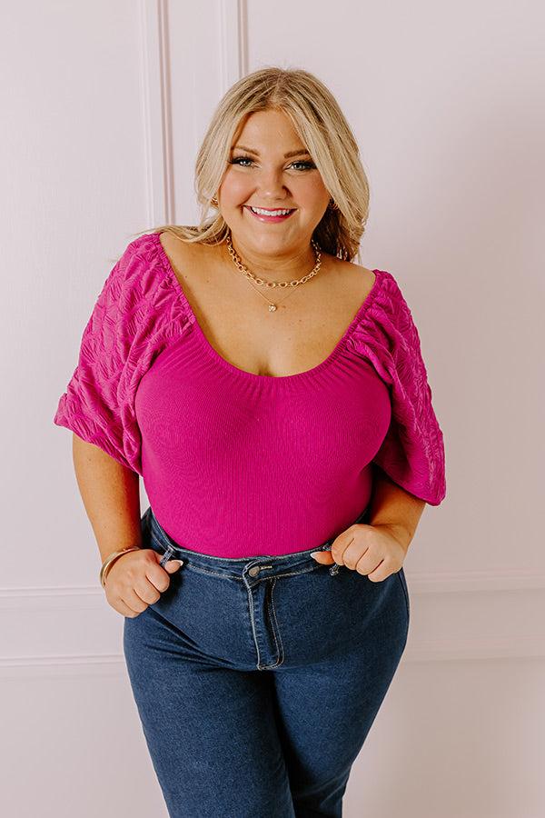 Impressions Flirtatious Outing Bodysuit In Berry Curves