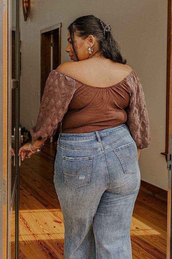 Impressions Flirtatious Outing Bodysuit In Hazelnut Curves