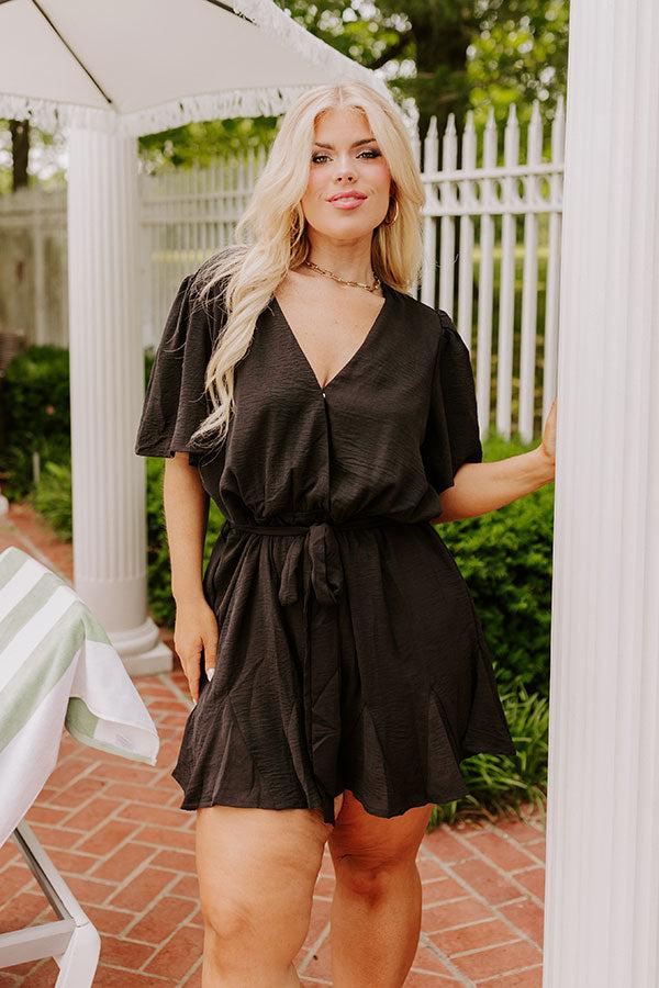 Impressions Flirty And Sweet Romper In Black Curves