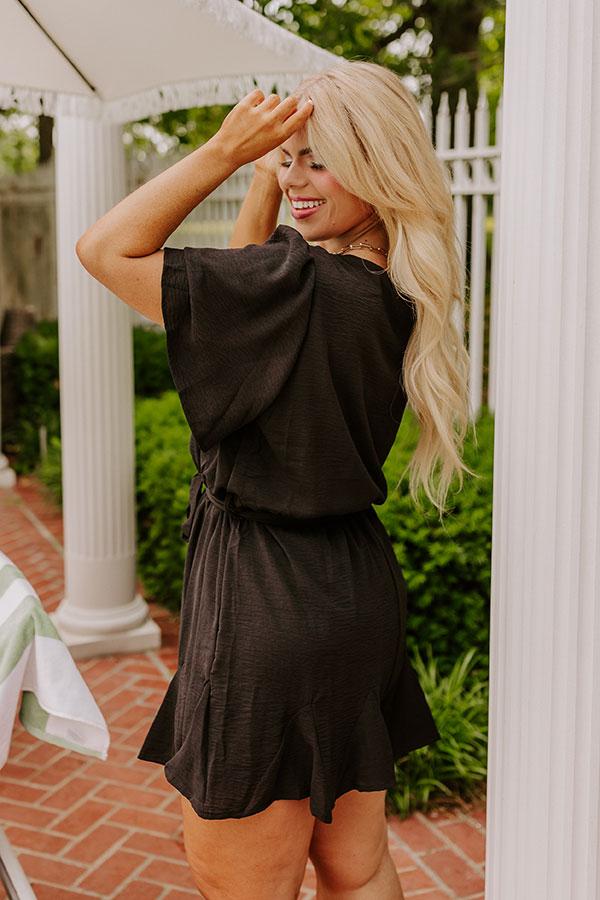 Impressions Flirty And Sweet Romper In Black Curves