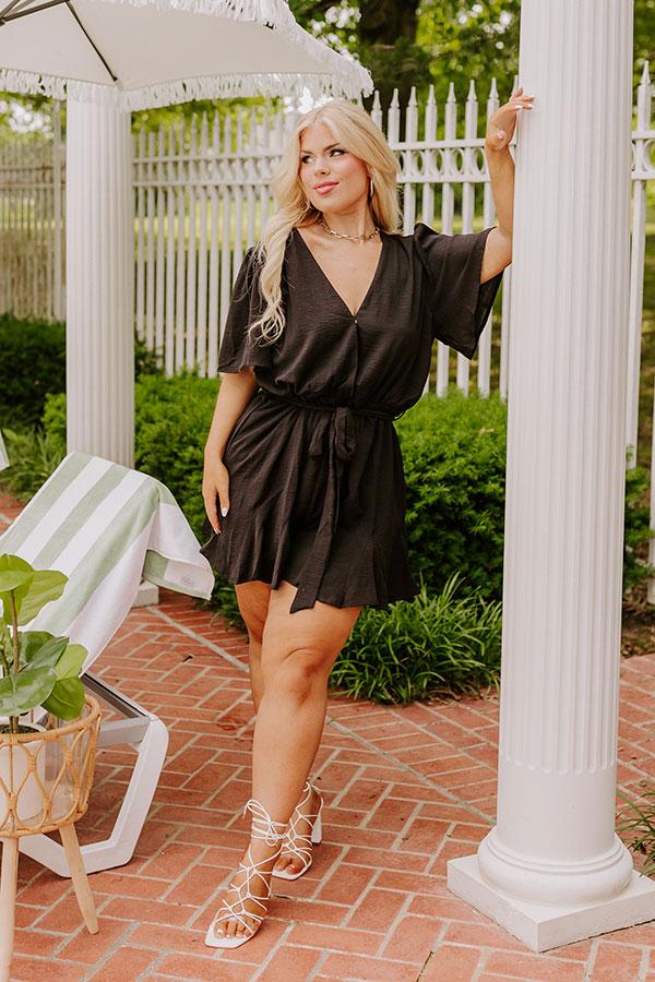 Impressions Flirty And Sweet Romper in Black Curves