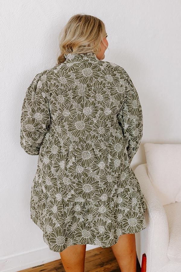 Impressions Flower Picking Embroidered Mini Dress Curves