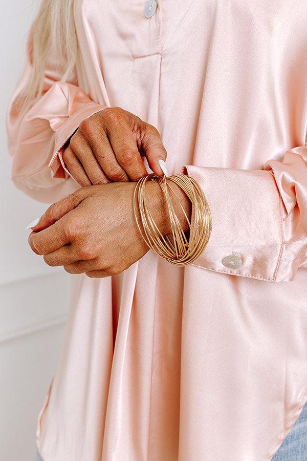 Impressions For The Record Bangle Bracelet Set In Gold