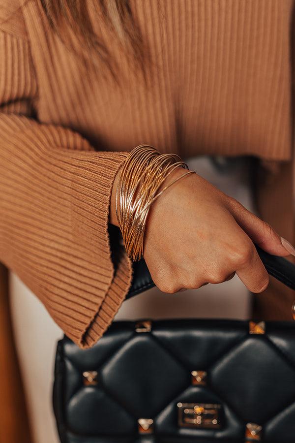 Impressions For The Record Bangle Bracelet Set In Gold