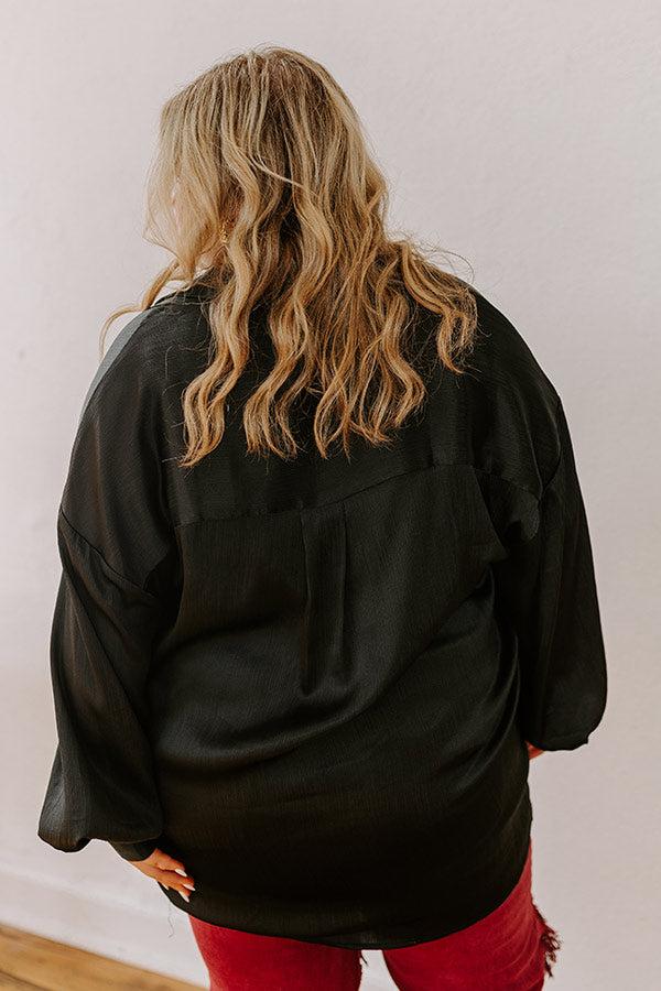 Impressions For The Record Button Up In Black Curves