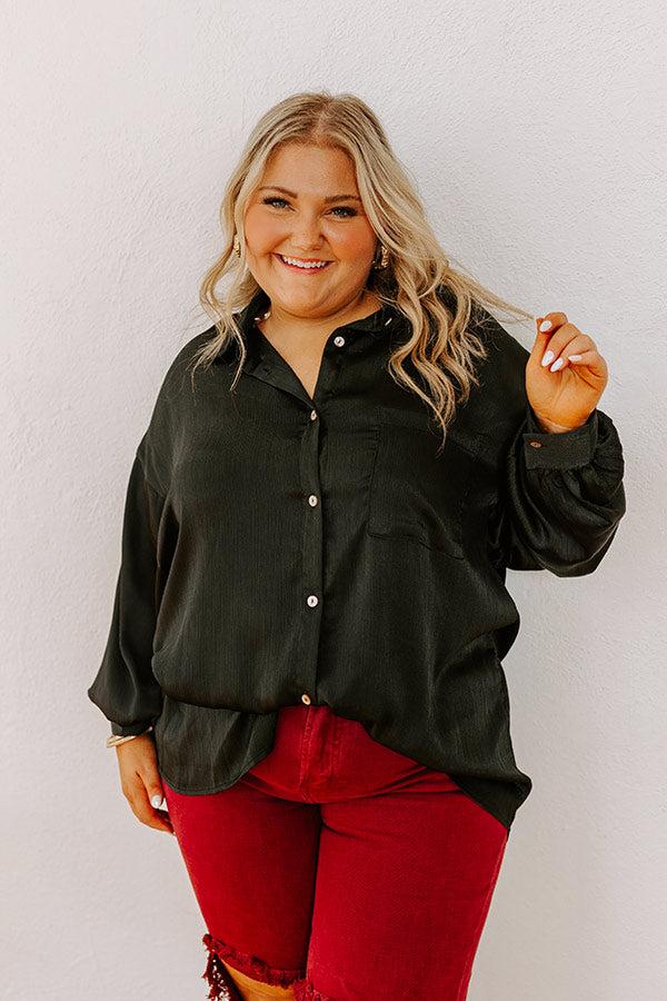 Impressions For The Record Button Up In Black Curves