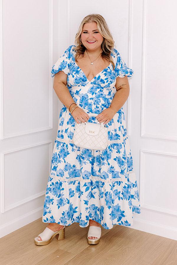 Impressions French Gardens Floral Midi Dress Curves