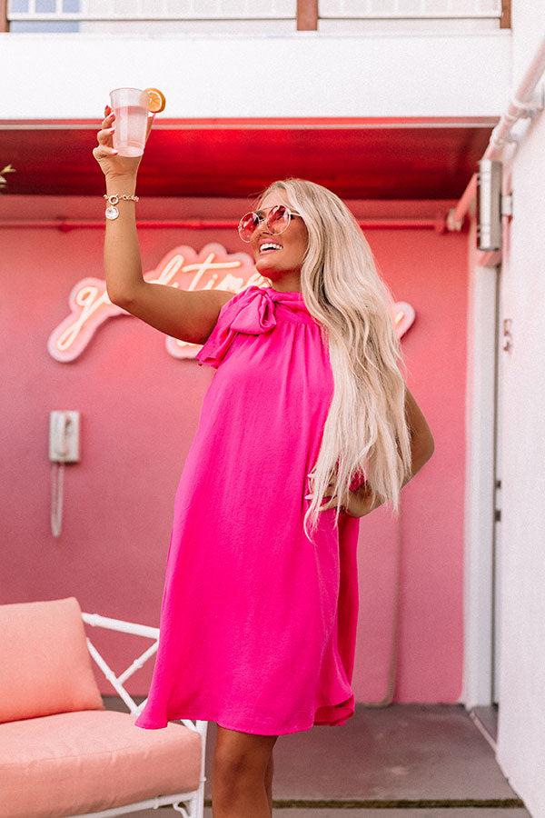 Impressions Friday Night Glam Shift Dress In Hot Pink