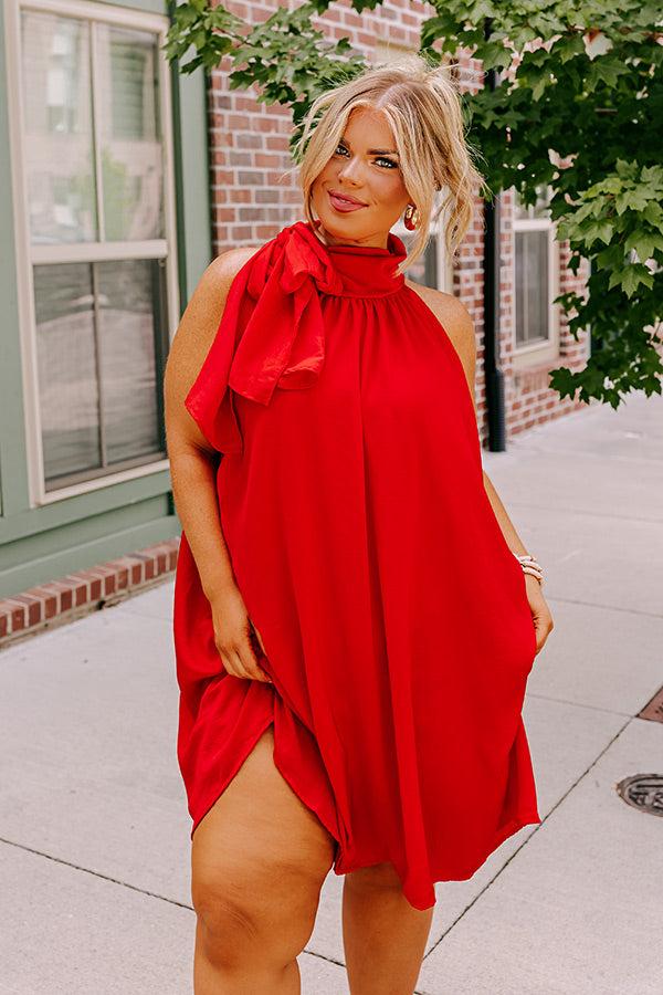 Impressions Friday Night Glam Shift Dress In Red Curves
