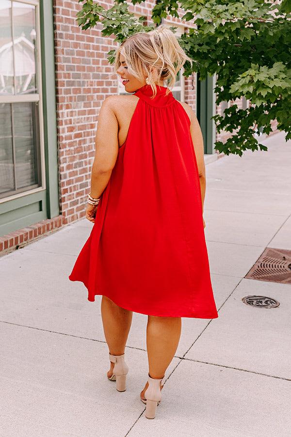 Impressions Friday Night Glam Shift Dress In Red Curves