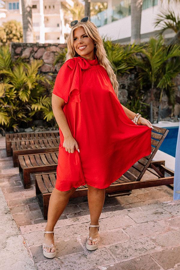 Impressions Friday Night Glam Shift Dress In Red Curves