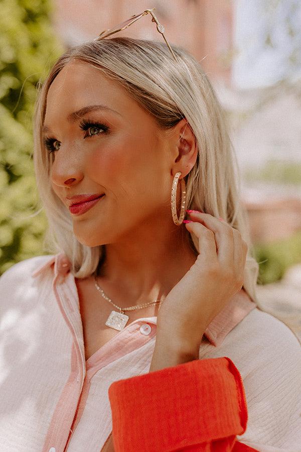 Impressions Friendly Ties Hoop Earrings In Iced Latte