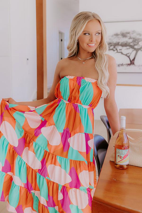 Impressions Frozen Margaritas Color Block Midi Dress