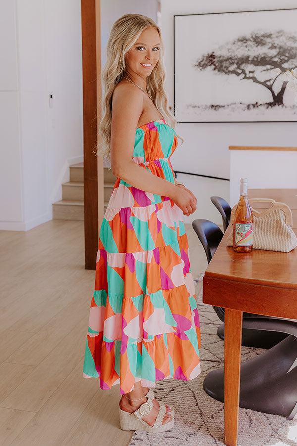 Impressions Frozen Margaritas Color Block Midi Dress