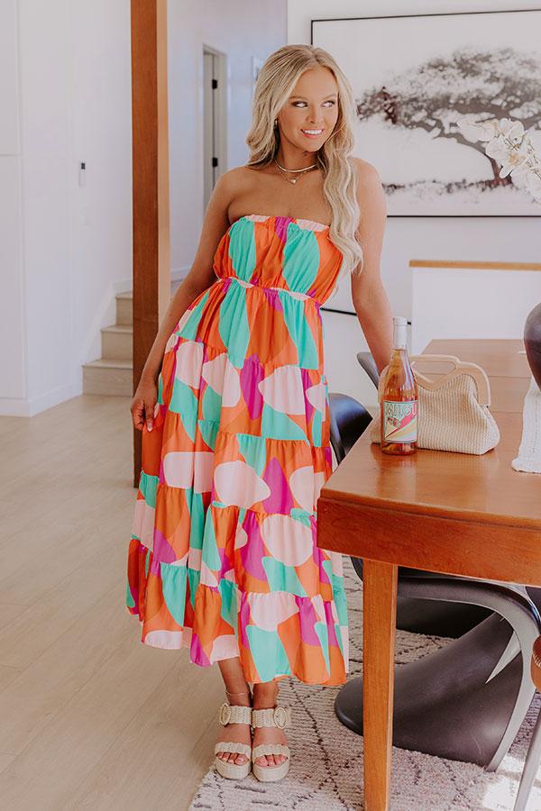 Impressions Frozen Margaritas Color Block Midi Dress