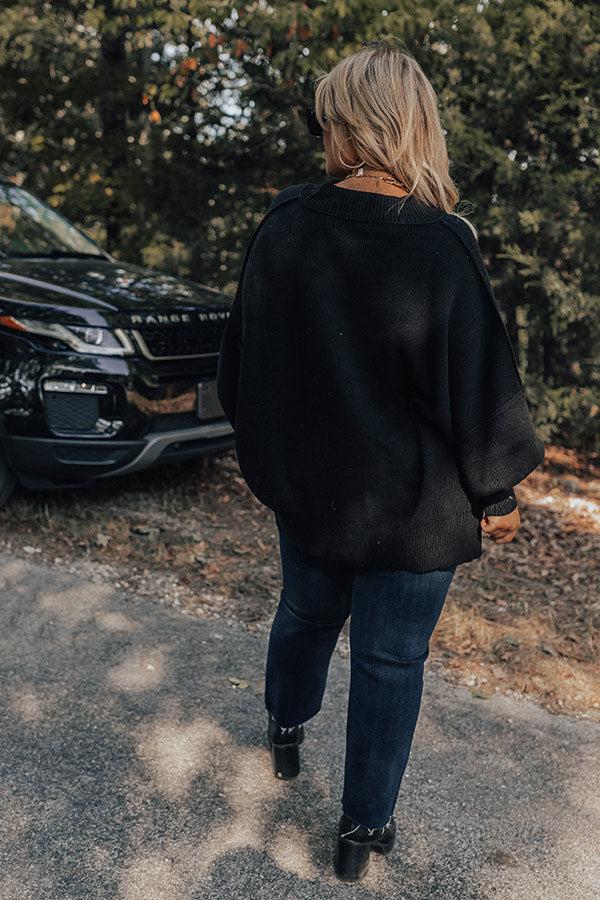 Impressions Full Of Warmth Tunic Sweater In Black Curves