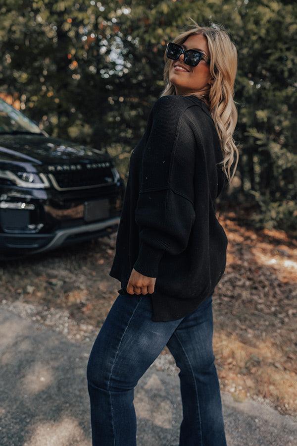 Impressions Full Of Warmth Tunic Sweater In Black Curves