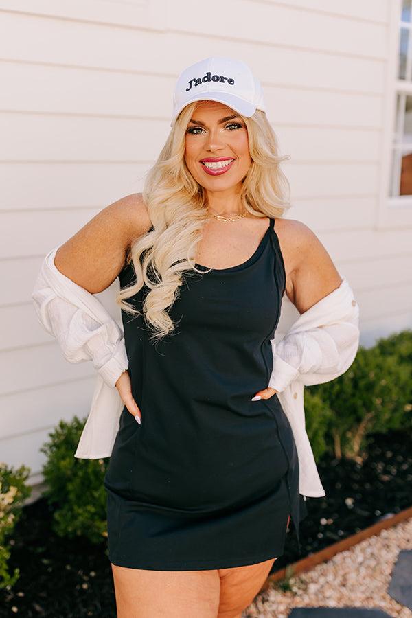 Impressions Game Face Athletic Dress In Black Curves