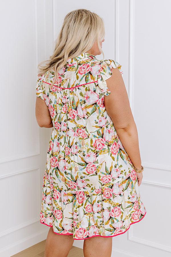 Impressions Garden Charm Babydoll Mini Dress Curves