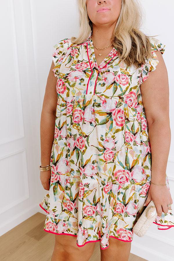 Impressions Garden Charm Babydoll Mini Dress Curves