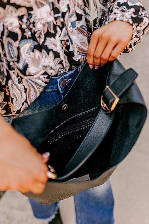Impressions Girl On The Go Faux Leather Tote In Black
