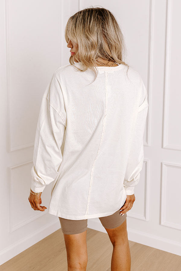 Impressions Girl On The Go Vintage Wash Tee In Cream