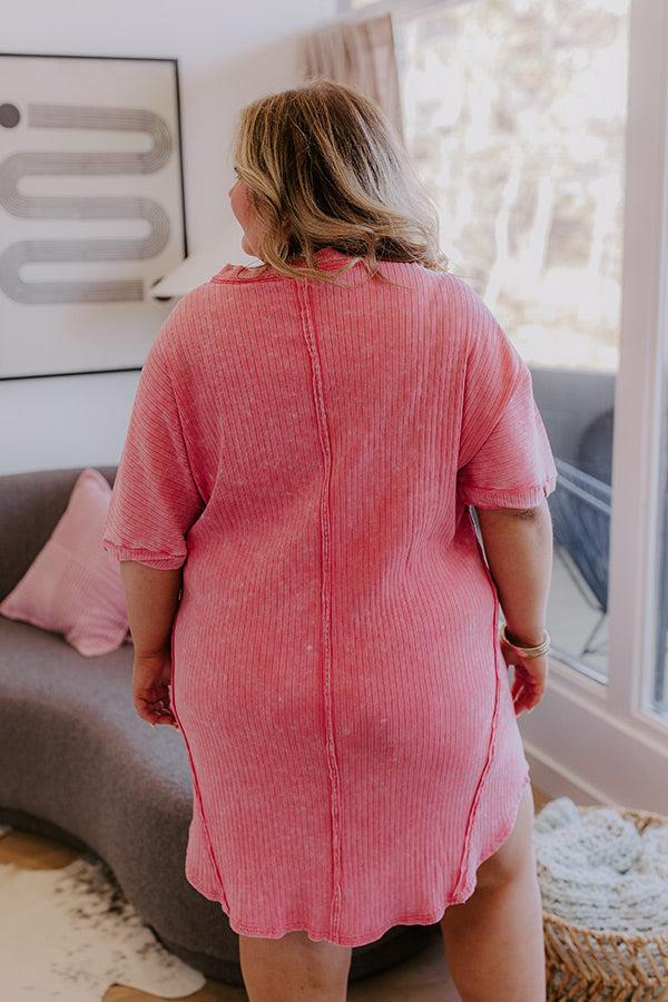 Impressions Girls Brunch Ribbed T-shirt Mini Dress In Blooming Dahlia