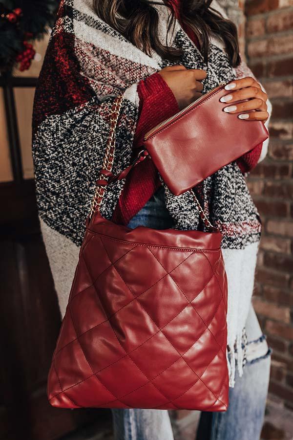 Impressions Girls Getaway Faux Leather Tote In Wine