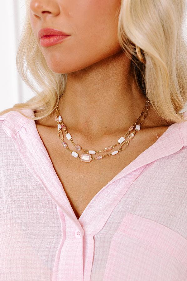 Impressions Glam Lifestyle Layered Necklace In Pink