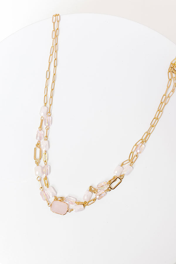 Impressions Glam Lifestyle Layered Necklace In Pink