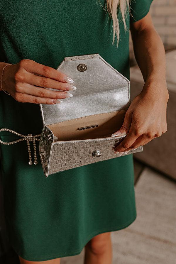 Impressions Glam Lifestyle Metallic Purse In Silver