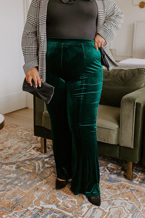 Impressions Glamour Galore High Waist Velvet Pants Curves