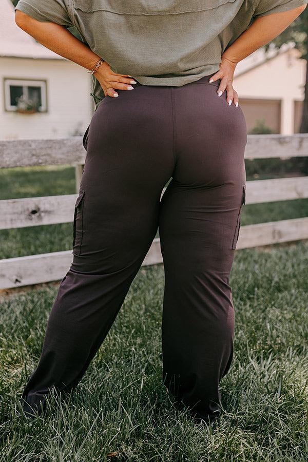 Impressions Go The Extra Mile High Waist Butter Soft Pants In Espresso Curves