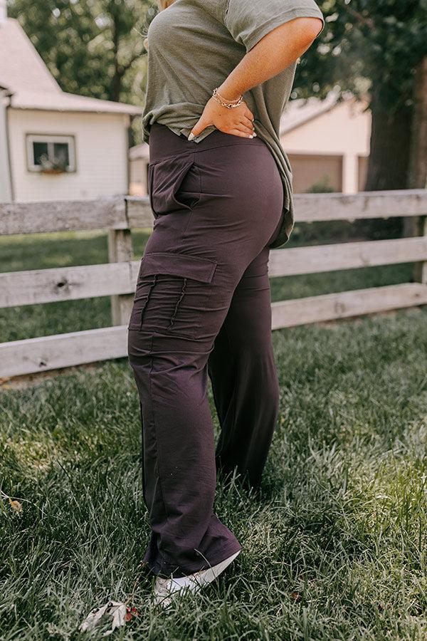 Impressions Go The Extra Mile High Waist Butter Soft Pants In Espresso Curves