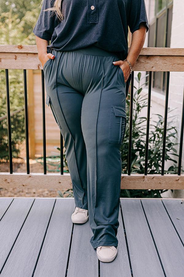 Impressions Go The Extra Mile High Waist Butter Soft Pants In Light Forest Curves