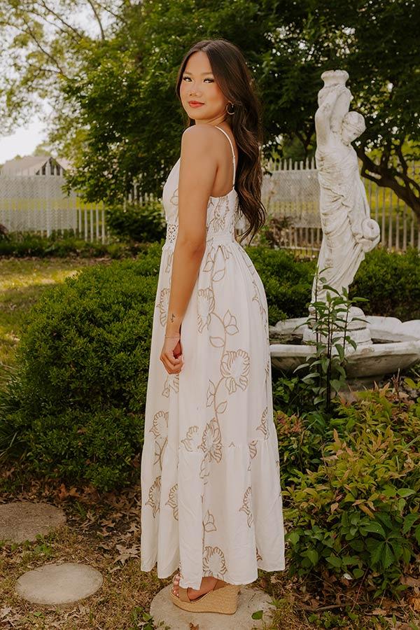 Impressions Graceful Gardens Embroidered Maxi Dress