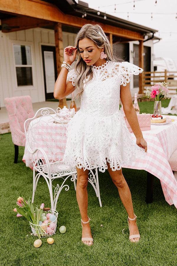 Impressions Graceful Greetings Crochet Dress In White