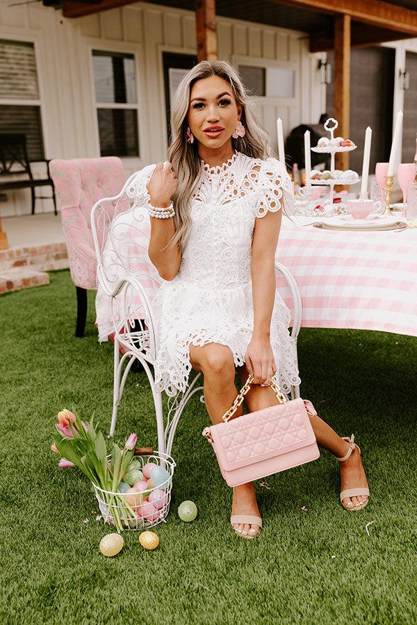 Impressions Graceful Greetings Crochet Dress In White