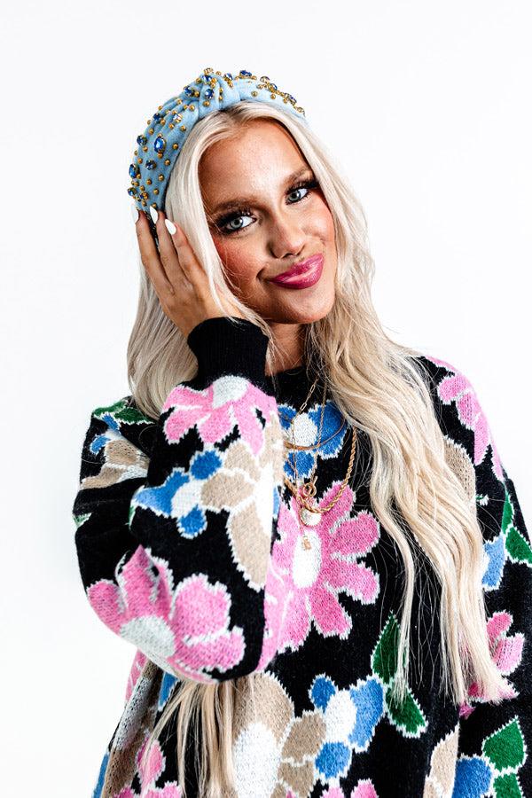 Impressions Graceful Reflections Embellished Headband In Sky Blue