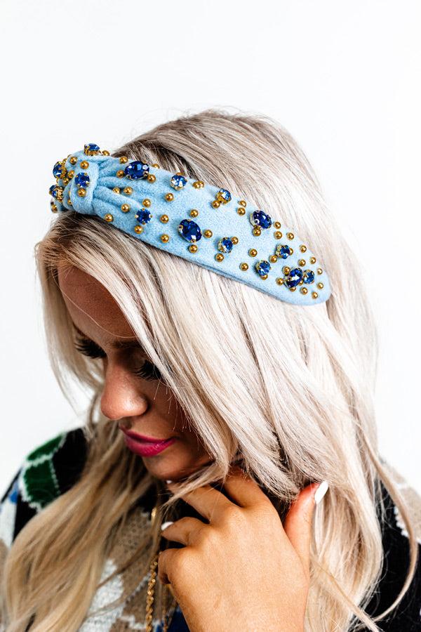 Impressions Graceful Reflections Embellished Headband In Sky Blue